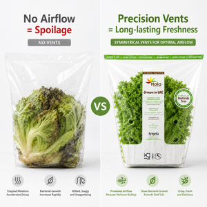 Sacs coniques en CPP imprimés sur mesure en gros avec trous d'aération pour l'emballage de fruits frais - Product Image 3