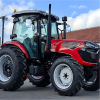 Traktor Pertanian Roda 4x4 Kualitas Terbaik Baru 120hp Mesin Otomatis Gearbox dengan Penggerak Gigi, Bucket Front Loader, dan Backhoe