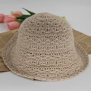Wholesale Custom Knit Bucket <b>Hats</b> for <b>Women</b> Handmade Solid Color Fisherman Cap <b>Summer</b> Style With Custom - Product Image 1