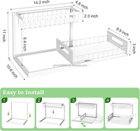 Unter Waschbecken Organizer, Pull Out Cabinet Organizer 2 Tier Slide Out Waschbecken Regal Schrank Lager regale für Küche Badezimmer