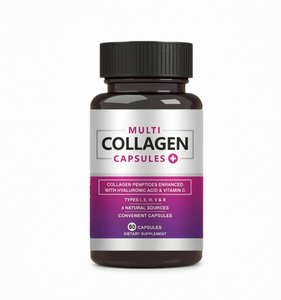 Cápsulas de Colágeno Multi-Vitamínico con Ácido Hialurónico, Vitamina C, Péptidos de Colágeno Naturales para Mujeres, Suplemento de Belleza, 60 Cápsulas - Product Image 1