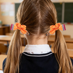 Set Personalizzato di Elastici per Capelli e Fermagli con Design Creativo in Tessuto per il Ritorno <span class=keywords><strong>a</strong></span> Scuola delle Ragazze - Product Image 2