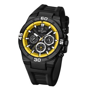 Montres sport à quartz REWARD pour hommes, logo personnalisé, chronographe en silicone, montres tendance pour adolescents, montres de luxe pour hommes - Product Image 1