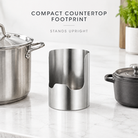 Support multifonctionnel en acier inoxydable 304 pour cuillères à soupe, couvercles de casseroles, organisateur de couverts intégré et support pour passoire de fondue