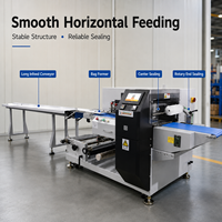 Machine d'emballage horizontale automatique pour aliments, pain, biscuits, avec alimentation par bande de 2 m, équipement d'emballage haute vitesse, prix