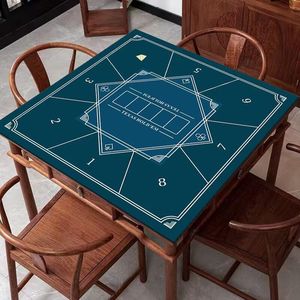 Tapete de mesa de terciopelo cristalino de tierra diatomeas, patrón de cuadrícula cuadrada, poliéster resistente al desgaste para juegos de cartas de Mahjong - Product Image 2