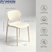 Chaise de salle à manger en plastique avec dossier ventilé, chaise d'étudiant moderne empilable pour cantine, café, salle de classe, mobilier de maison