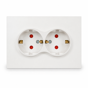 Presa Schuko Europea Doppia con Contatti Laterali di Terra 16A 250V, Presa a Muro Incassata per Progetti Residenziali e Alberghieri - Product Image 6