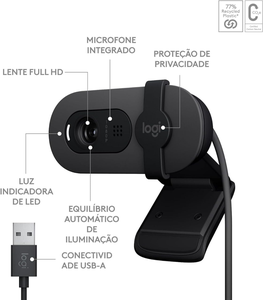 <span class=keywords><strong>Webcam</strong></span> Logitech BRIO 90 1080P pour le streaming et la vidéoconférence - Product Image 4
