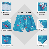 Short de bain de plage pour homme à séchage rapide OEM Short de bain imperméable imprimé de grande taille pour homme Short de bain pour homme