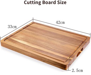 <span class=keywords><strong>Planche</strong></span> <span class=keywords><strong>à</strong></span> <span class=keywords><strong>découper</strong></span> en <span class=keywords><strong>bois</strong></span> d'acacia épais de sécurité alimentaire avec rainure de jus - Product Image 2