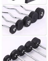 En gros Personnalisable Logo Fixe Droite Curl En Caoutchouc Haltères KG Libre Poids Fer Matériel