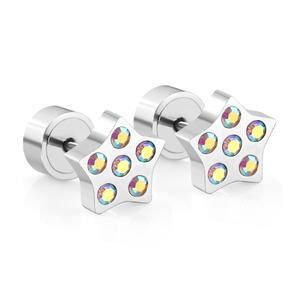 <b>Cheap</b> <b>Jewelry</b> <b>Set</b> Star Shape <b>Jewelry</b> Type Stud Earrings Girls Screw Back Earrings - Product Image 3