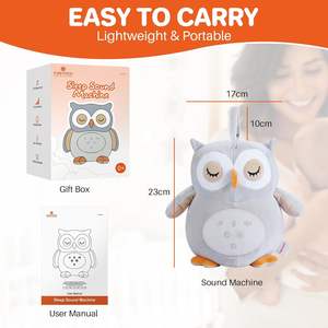 Sucette de sommeil de bébé hibou: veilleuse, 12 sons, enregistrement, Bluetooth, arrêt automatique, lavable-idéale pour les bébés et les tout-petits-<span class=keywords><strong>bruit</strong></span> blanc - Product Image 4