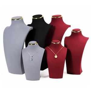 Présentoir à Colliers en Velours Microfibre pour Bagues et Colliers, <span class=keywords><strong>Mannequin</strong></span> Buste, 9 Couleurs, Accessoires de Présentation de Bijoux, Vente en Gros - Product Image 4