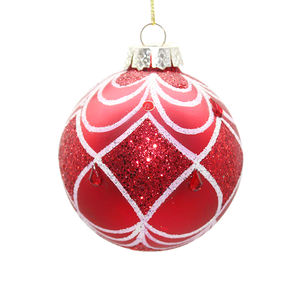 Boules <span class=keywords><strong>de</strong></span> verre <span class=keywords><strong>de</strong></span> noël ornements peints suspendus décoration pendentif imprimé boules fournitures décor pour arbre vacances guirlande <span class=keywords><strong>de</strong></span> pâques - Product Image 1