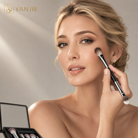 YANJIE – Nouvel ensemble de pinceaux de maquillage portables à double embout avec étui miroir et pinceaux doux pour estomper les fards à paupières, idéal pour les voyages (vente en gros)