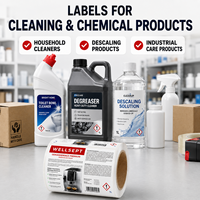 Étiquettes personnalisées pour produits de nettoyage, autocollantes, blanches, en BOPP, imperméables, pour bouteilles de produits nettoyants, détartrants et produits chimiques
