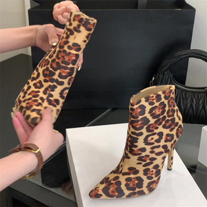 European American Women's High Quality Leopard Print Short <b>Boots</b> Comfortable Outdoor Summer Fashion Sexy High Heels Platform - Product Image 4