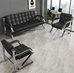 เก้าอี้โยกสีดำ3ชุดสำหรับสำนักงานดีไซน์ชั้นนำโซฟาหรูหราทันสมัย - Product Image 5