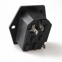 Conector de Enchufe de Corriente Alterna IEC LZ-14-F12 con Fusible, Conexión Eléctrica Estándar Industrial con Puesta a Tierra, 250V 10A 3