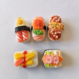 Breloques en résine à dos plat, styles variés, imitation aliments (sushi, miniatures), pour la création de bijoux DIY, la décoration et les breloques pour slime - Product Image 4