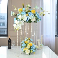 Pilier de table en soie artificielle pour mariage d'hôtel moderne Pièce maîtresse Table principale Fleurs durables écologiques pour banquet KTV de bureau