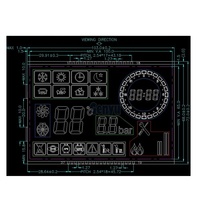 Disesuaikan ukuran VA layar hitam PIN menghubungkan Ht1621 COB segmen warna modul Tampilan LCD 5.0V tegangan operasi LED putih
