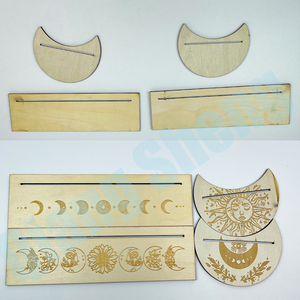 Support sphérique en bois pour cartes de tarot, décoration des phases lunaires, ornement d'autel de sorcellerie, étagère de méditation astrologique - Product Image 5
