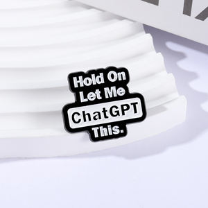 Attendez, laissez-moi regarder sur ChatGPT ! Broche en émail avec citations humoristiques, badges pour sac à dos, épingles à revers, accessoires de bijoux, cadeaux pour amis - Product Image 2