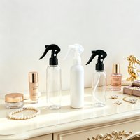 Flacon pulvérisateur vide rechargeable en PET avec gâchette, 250 ml/8,4 oz, 100 ml/3,4 oz, pour brume fine, idéal pour sérum de soin de la peau et salon de coiffure