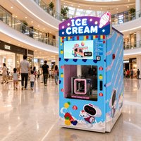 Distributeur automatique de crème glacée Riteng Robot, entièrement automatique, 32 saveurs, crème glacée molle, libre-service, sans personnel, écran tactile, paiement sans argent liquide