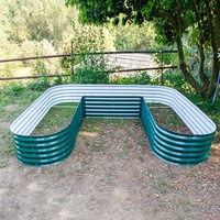 Huizhou Green Giant 17 ''de haut en forme de U grande boîte de jardinière de lit de jardin surélevée en métal ondulé modulaire pour le jardin
