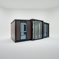 Unité de glamping écologique avec toit en pente imperméable, structure en zinc de haute qualité, maison conteneur extensible de 10 pieds, bureau moderne, hôtel