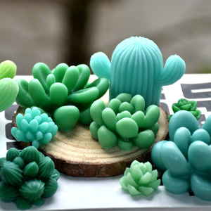 Lindo 3D <span class=keywords><strong>Cactus</strong></span> Molde de Silicona Verde Aromaterapia Vela Yeso Ornamento Moldes - Product Image 2
