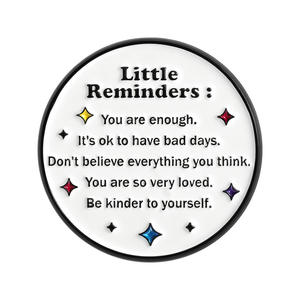 Bros Pin Bulat dari Paduan Seng dengan Kutipan Inspiratif, Cat Panggang, Teks Penyembuh, Cocok untuk Semua Pakaian - Product Image 5