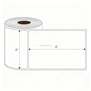 Nhà Sản Xuất Mã Vạch Dính Thân Thiện Với Môi Bền <span class=keywords><strong>4X6</strong></span> Mạnh Mẽ Dính Trực Tiếp Nhiệt Cuộn Vận Chuyển Văn Phòng Sticker Giấy Nhãn - Product Image 4