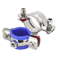Collier de serrage en acier inoxydable 304 avec support à écrou soudé M8 pour suspension de tuyaux de plomberie et de drainage
