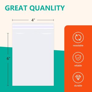 1000 unidades - Bolsas de celofán transparente de 4 x 6 pulgadas - Bolsas de celofán autosellables para panadería, galletas, fotos, impresiones, A1 - Product Image 2