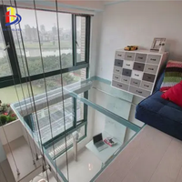 Piso antideslizante de vidrio laminado transparente Piso de vidrio de seguridad antideslizante que se puede ver a través