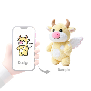 Peluches de Vaca de Pie con Logotipo Personalizado, Alta Calidad, Súper Suaves, Rellenos de Algodón PP, Animales de Peluche para Aliviar el Estrés, Lindos Peluches de Vaca - Product Image 1