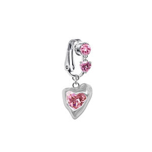 Anneaux de <span class=keywords><strong>nombril</strong></span> à faux clip en cristal rose planètes lapin étoile non <span class=keywords><strong>piercing</strong></span> anneau de ventre en forme de coeur rose - Product Image 3
