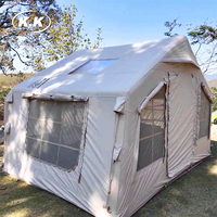 Tente de Glamping Gonflable Kawagebo Kamp (KK) 10,5' X 8,2' (8m²) en Polyester-Coton, Type Cabine, Facile à Gonfler, pour Camping