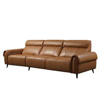 Mehrfarbiges 3-Sitzer Leder-Sofa mit elektrischer Liegefunktion, USB- und Typ-C-Ladeanschluss, Moderne Sofas für Wohnzimmer, Hotel, Büro