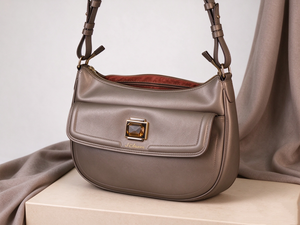 Elegant Curved Shoulder <b>Bag</b> With Adjustable Strap Gold Metal Lock <b>For</b> Daily <b>Office</b> And Travel Use - Product Image 4