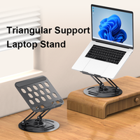 Support d'ordinateur portable ergonomique pliable en métal, réglable et portable, avec design ergonomique pour une rotation à 360 degrés pour bureau