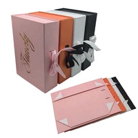 Cajas de Regalo de Papel Satinado Populares, Cajas Personalizadas para Extensiones de Cabello, Cajas Magnéticas Plegables Negras para Pelucas, Cajas de Embalaje de Lujo