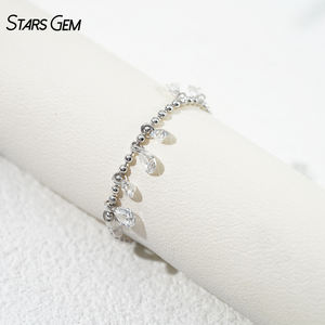 Bague unisexe ajustable Starsgem en or 18 carats avec diamant de laboratoire taille poire brillant, percé au laser, style vintage, blanc - Product Image 5