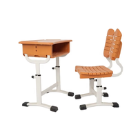 Ensemble chaise et bureau d'école moderne avec structure métallique, dossier ventilé en plastique et tiroir de rangement – Bureau individuel pour salle de classe et étude