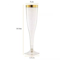 Flûtes à champagne jetables en plastique doré scintillant personnalisables, verres transparents étincelants pour mariages, bar à mimosa et célébrations